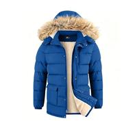 ZITY Mens Winter Jacket Thicken Sherpa Fleece Lined Parka Long Outwear Puffer Coat Warm Water-Resistant Windproof Fur Hood Jacket M-3XL
