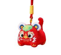 ZIUBMVDYC Chinese Traditional Embroidered Tiger, Cloth Tiger Plush Doll Keychain Multicolor 12 cm Hanging Ornament(Red)