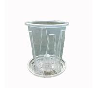 ZIUBMVDYC Clear Plant Pots, 5 pcs Transparent ABS Orchid Pot With Holes, Round And Square, Multiple Sizes(Round 16cm)