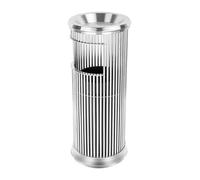 ZIUBMVDYC Luxury Outdoor Trash Can, Cylindrical Trash Can,Vertical Stainless Steel with Top Ashtray Tray,Commercial for Indoor and Use public bin for parks(Silver)