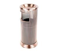 ZIUBMVDYC Luxury Outdoor Trash Can, Cylindrical Trash Can,Vertical Stainless Steel with Top Ashtray Tray,Commercial for Indoor and Use public bin for parks(Rose gold)