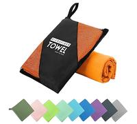 ZIUDBOC Microfiber Travel Towel, Soft Lightweight Quick Dry Towel, Super Absorbent Compact Travel & Sports & Beach Towels for Camping, Backpack, Gym, Swimming, Yoga, Hiking (L:24"×48" -Orange)
