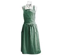 Ziurmut Japanese Style Apron, Green Cotton Back with Waist Ties Apron, Japanese Back Kitchen Cooking Skirt Aprons, Kitchen Cooking Aprons for Women