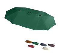 ZIUSFAC 12 Ribs Umbrella Cover Double Sided Umbrella Replacement Canopy 15' Patio Umbrella Umbrella Top Cover Waterproof Large Parasol Fabric Sun Shade Cover For Garden(Dark green)