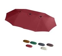 ZIUSFAC 12 Ribs Umbrella Cover Double Sided Umbrella Replacement Canopy 15' Patio Umbrella Umbrella Top Cover Waterproof Large Parasol Fabric Sun Shade Cover For Garden(Burgundy)