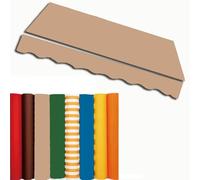 ZIUSFAC 12'x10' 13'x8' Patio Awning Replacement Fabric Manual Electric Retractable Awning Replacement Top Cover Sun Shade Shelter Cloth Waterproof(Khaki,9.8x8.2ft/3x2.5m)