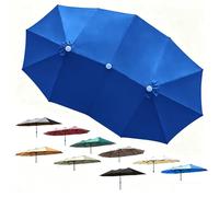 ZIUSFAC 15ft Patio Umbrella Replacement Canopy 12 Ribs Parasol Cover Double Sided Outdoor Umbrella Top Large Market Umbrella Canopy Cover(Sapphire Blue)