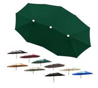 ZIUSFAC 15ft Patio Umbrella Replacement Canopy 12 Ribs Parasol Cover Double Sided Outdoor Umbrella Top Large Market Umbrella Canopy Cover(Dark Green)