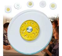 ZIUSFAC 28inch Large Lazy Susan Tempered Glass Turntable Rotating Serving Tray, Round Serving Plate Silent Swivel 40" Tabletop Organizer 360° Rotatable(Smooth Sailing,80cm/32in)