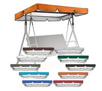 ZIUSFAC 3 Seat Outdoor Swing Replacement Top 75×52in 65×45in Porch Swing Canopy Replacement Cover Universal Sun Shade Awning Cover For Backyard Deck Garden Hammock(Orange,249x185cm/98x73in)