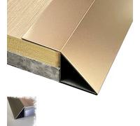 ZIUSFAC 39in Door Transition Strip Wood To Tile Edge Reducer, Threshold 2/5''- 2'' Height Threshold Strip, Threshold Ramp Metal Transition Strips For Carpet To Tile Sweeper(Gold,High 30mm x wide 30mm)