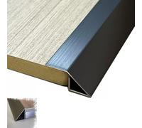 ZIUSFAC 39in Door Transition Strip Wood To Tile Edge Reducer, Threshold 2/5''- 2'' Height Threshold Strip, Threshold Ramp Metal Transition Strips For Carpet To Tile Sweeper(Dark gray,High 30mm x wide