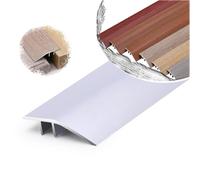 ZIUSFAC Anti Slip Threshold Ramps For Doorways, Metal Floor Transition Strip 35in 51in Edge Trim Strip For Joining Flooring Uneven, Tile/Wheelchair, Threshold Strip Height 0.3in - 0.6in(Silver,90cm)