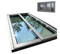 ZIUSFAC Basement Window 20x12in 24×19in Household Window Aluminum Slider Window Tempered Glass Sliding Storm Window for Bathroom Kitchen Chicken Coops (Gray,(WxH)83x50cm/33x20")
