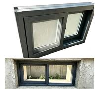 ZIUSFAC Basement Window Aluminum Shed Window 23 25 28 29 32 35 36in Replacement Window for House Sliding Window with Screen & Lock Flush Mount Egress Window(Gray,(WxH) 53x50cm/21x20")
