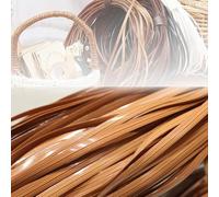 ZIUSFAC Flat Synthetic Rattan Repair Materials Plastic Rattan Woven Rattan Wicker Garden Furniture Repair Material Rattan Repair Kit For Weaving Repairing Chairs(5-line brown)