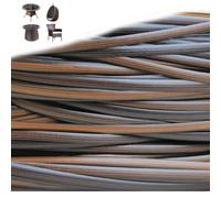 ZIUSFAC Gradient Brown Rattan Weaving Material Flat Wicker Repair Material Synthetic Rattan Fixing Kit Plastic Rattan Furniture Repair Material 196 Ft(Gradient coffee)