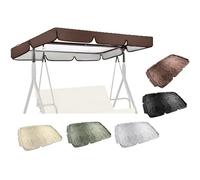 ZIUSFAC Outdoor Swing Replacement Top Cover Waterproof Canopy 2/3 Seat Patio Swing Replacement Canopy Sun Shade 56x47in 83x57in Furniture Cover For Porch Swing Hammock(Brown,190x132cm/75x52in)