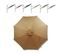 ZIUSFAC Patio Cantilever Umbrella Replacement Canopy 10ft 11.5ft Outdoor Offset Umbrella Cover 8 Ribs Yard Umbrella Replacement Fabric Market Garden Parasol Canopy(Khaki,350cm(11.5ft))