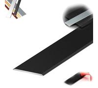 ZIUSFAC Self Adhesive Metal Floor Strip, Carpet Tile Edge Trim Flat Divider Strip Transition Strips For Doorways Gap Covering Joining Strip, Wide 4/5" 1-1/3"(Black,Length 90cmx width 5cm)