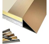 ZIUSFAC Steel Floor Transition Threshold Strip Height 2/5''- 2'' Door Ramp Interior Threshold Reducer, Wood To Tile Transition Strip, 39" Threshold Ramps For Doorways(Bronze,High 40mm x wide 40mm)
