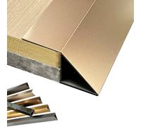 ZIUSFAC Steel Floor Transition Threshold Strip Height 2/5''- 2'' Door Ramp Interior Threshold Reducer, Wood To Tile Transition Strip, 39" Threshold Ramps For Doorways(Gold,High 30mm x wide 30mm)