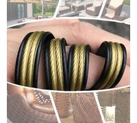 ZIUSFAC Wicker Patio Furniture Repair Kit Plastic Wicker Repair Supplies PE Rattan Repair Material Synthetic Rattan Replacement Material For DIY Chair Basket Repair(Black gold)