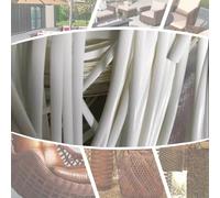 ZIUSFAC Wicker Patio Furniture Repair Kit Plastic Wicker Repair Supplies PE Rattan Repair Material Synthetic Rattan Replacement Material For DIY Chair Basket Repair(White)