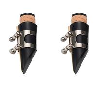 ZIUTPDAX 2X Black Plastic B Flat Clarinet Mouthpiece & Cap Clamp Woodwind Instruments