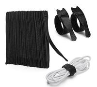Zivacate 120 Pack Reusable Black Nylon Hook and Loop Cable Ties for Cable Management, PC, Headphones, TV and More