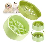 Zivacate 2-in-1 Slow Feeder Dog Bowl - Switch Between Standard & Slow Feed Modes | Hidden Raised Design to Slow Down Eating & Prevent Bloat | Non-Slip, Dishwasher Safe for Dogs & Cats (Green)