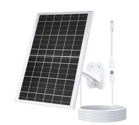 Zivif 13W USB Solar Panel for Security Cameras, Solar Charger with USB-C Cable, DC 5.5x2.1mm & Micro USB Port, IP66 Waterproof with Adjustable Mount & 10FT Cable, Tempered Glass Panel