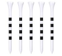 Zivisk Bamboo Golf Tees 83mm 100 Count, 3-1/4 inch Long Wooden Golf Tees - White & Black