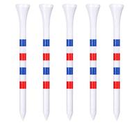 Zivisk Bamboo Golf Tees 83mm 100 Count, 3-1/4 inch Long Wooden Golf Tees - White & Red & Blue