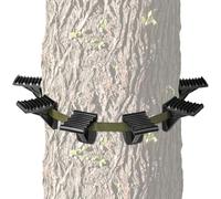 ZIVOXIA Saddle Hunting Platform Steps, Ultra-Light Ring of Steps with 6 Feet Heavy-Duty Strap & OCB Buckle, Ergonomic Anti-Slip Design, Portable Dump Pouch Included (Black/6 Pack)