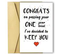 Ziwenhu 1 Year Anniversary for Boyfriend Gifts, Funny Anniversary Card for Boyfriend, Humorous One Year Anniversary Card for Girlfriend