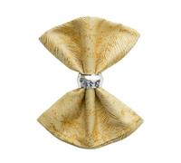 ZIWUROAD Dinner Cloth Napkins Set of 6, Cotton Polyester Blend Premium Quality, Washable, Soft, Reusable Jacquard Gold Napkins for Wedding, Parties, Thanksgiving, Everyday Use - Gold