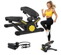 ZIWWVY Mini Stepper with Resistance Bands, 300LBS Weight Capacity, Twist Stepper for Full Body Workout, Adjustable Step Height, Smooth and Quiet, Step Machine for Men and Women