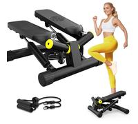 ZIWWVY Mini Twist Stepper with Resistance Bands and Booty Bands, Stepper Machine with 330LBS Weight Capacity, Mini Stepper for Full Body Workout, Adjustable Step Height, Smooth and Quiet