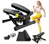 ZIWWVY- Mini Twist Stepper with Resistance Bands and Mat, Stepper Machine with 330LBS Weight Capacity, Stepper for Men and Women Full Body Workout, Adjustable Step Height, Smooth and Quiet