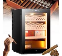ZIXIAOS 60l Cigar Humidor, Electric Cigar Humidor Made of Spanish Cedar, Cigar Humidor Cabinet for 200~300 Cigars, Temperature/Humidity Adjustable, Smart Touch Panel,A