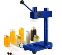 ZIXIAOS Aluminum Alloy Cup Closing Machine, Hand Tin Can Seamer Machine with Fixed Base, Sealing Capacity 250/330/400/500/700 Ml,For Sealing Pet Bottle Can Blue