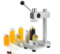 ZIXIAOS Aluminum Alloy Cup Closing Machine, Hand Tin Can Seamer Machine with Fixed Base, Sealing Capacity 250/330/400/500/700 Ml,For Sealing Pet Bottle Can Silver
