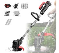 ZIXIAOS Electric Lawn Mower, 3 in 1 Cordless Brush Cutter with Blades,Battery Powered 21v Cordless String Trimmer & Edger, Weed Eater, Edger Lawn Tool with Batteries and Fast Charger,one