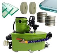 ZIXIAOS Glass Edging Machine Electric Glass Edge Cutter Glass Grinding Machine Straight Round Bevel Edge Glass Polishing Machine Glass Angle Grinder 8000r/Min with 8 Polishing Wheel Green