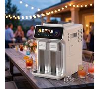 ZIXIAOS Ice Maker Machine,With Ice Cubes, Shaved Ice, 5°c Ice Water, 12 Ice Cubes in 6 Mins, Creates a Smoothie in 30 Seconds, 15kg in 24h, Features 5 Settings, Auto Water Refill White