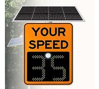 ZIXIAOS Radar Speed Signs, Solar Powered Your Speed LED Radar Speed Display Sign,Adjustable Speed Limit,Can Cover 4 Roads 60x90cm/24 x35-Orange