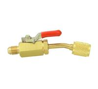 ZIXINNKC 1/4in Arc Brass Manual Shut Off Ball Valve R12/R134A/R410A for Refrigeration Equipment (Red)