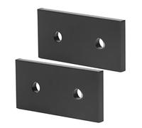ZIXINNKC 2Pcs 2 Hole Joint Board Compression Resistance Rectangle Flat Aluminum Alloy Joining Plate Black (3030)