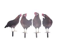 ZIXINNKC 4 Pcs Garden Hen Stakes Colorful Realistic Decorative Acrylic Easy to Install Chicken Yard Decor for Outdoor Lawn